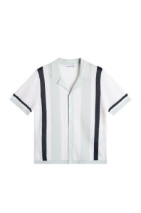 Remus Resort Collar Knit Polo Skywriting