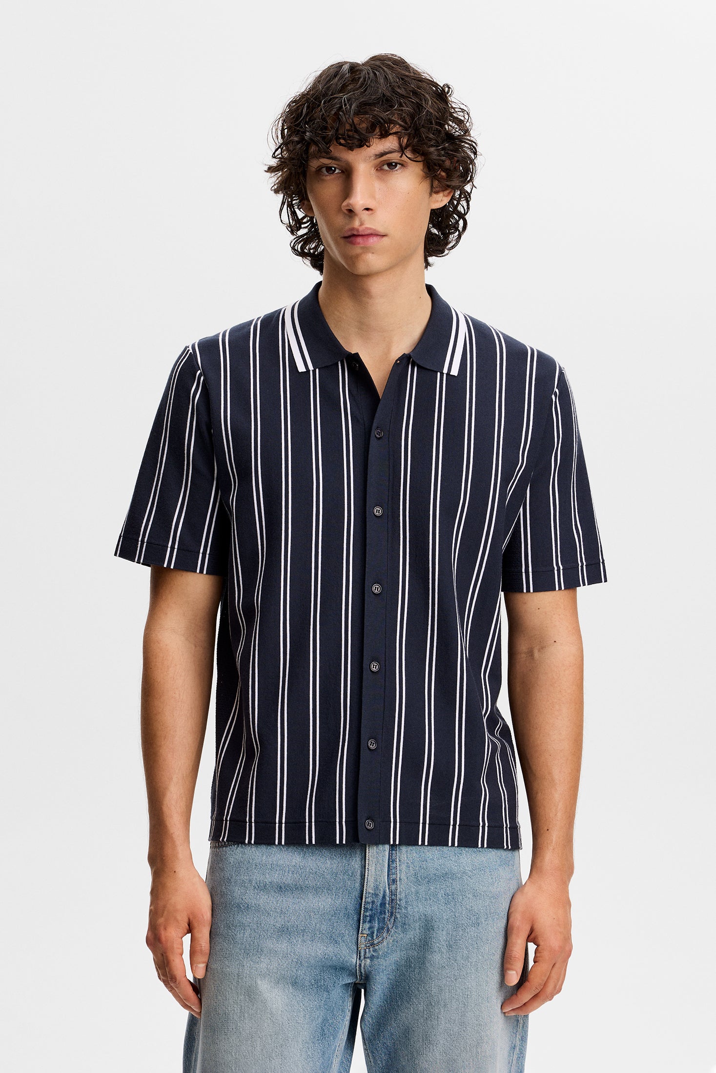 Rue Knit SS Shirt Jl Navy