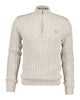Cable Knit Half-Zip Sweater Clay Beige