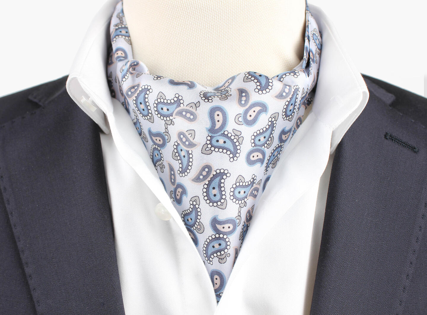 Montecristo printed ascot Lyseblå