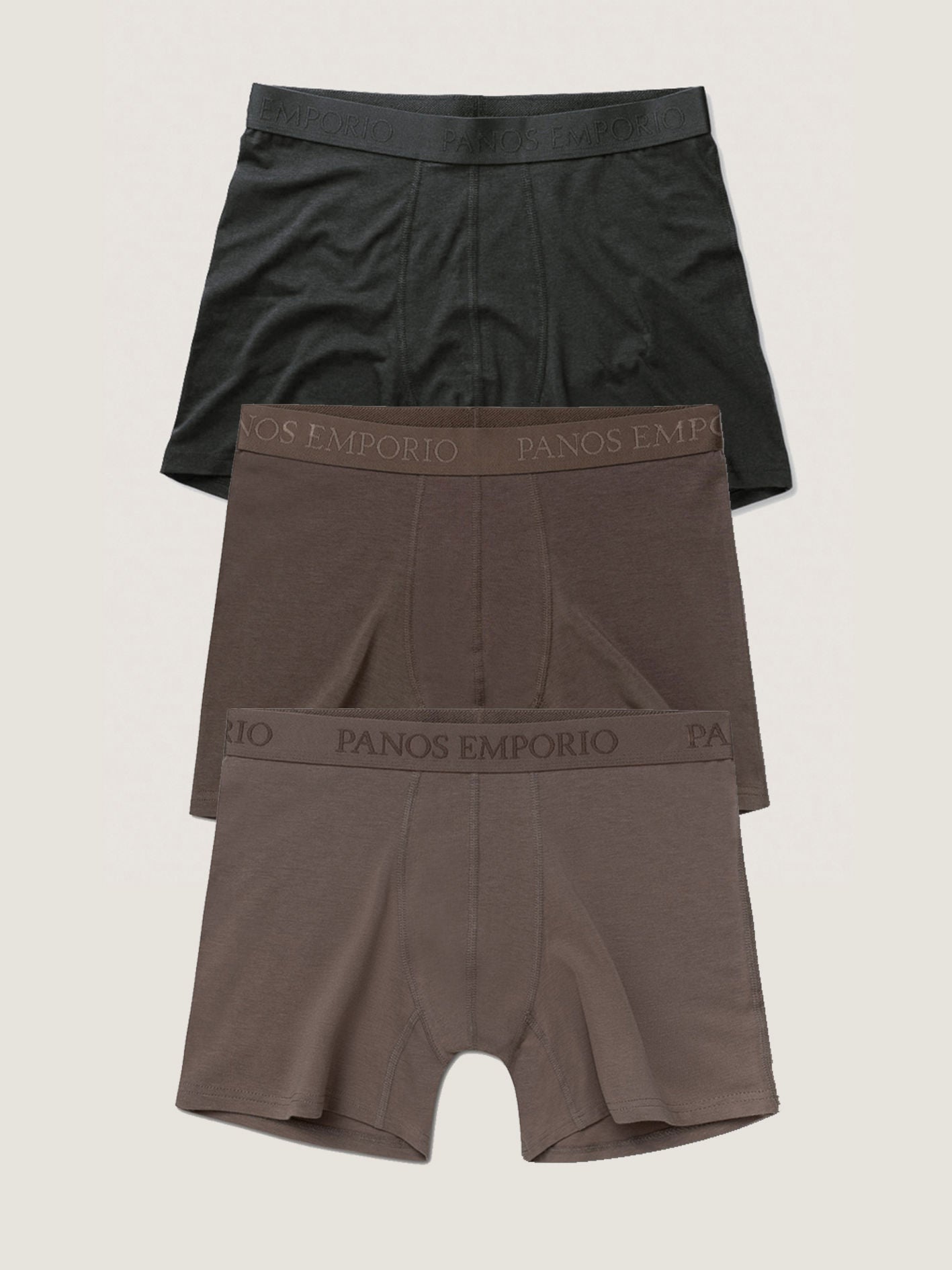 3pk Base Bamboo Boxer Black/Bracken/Coffee Quartz