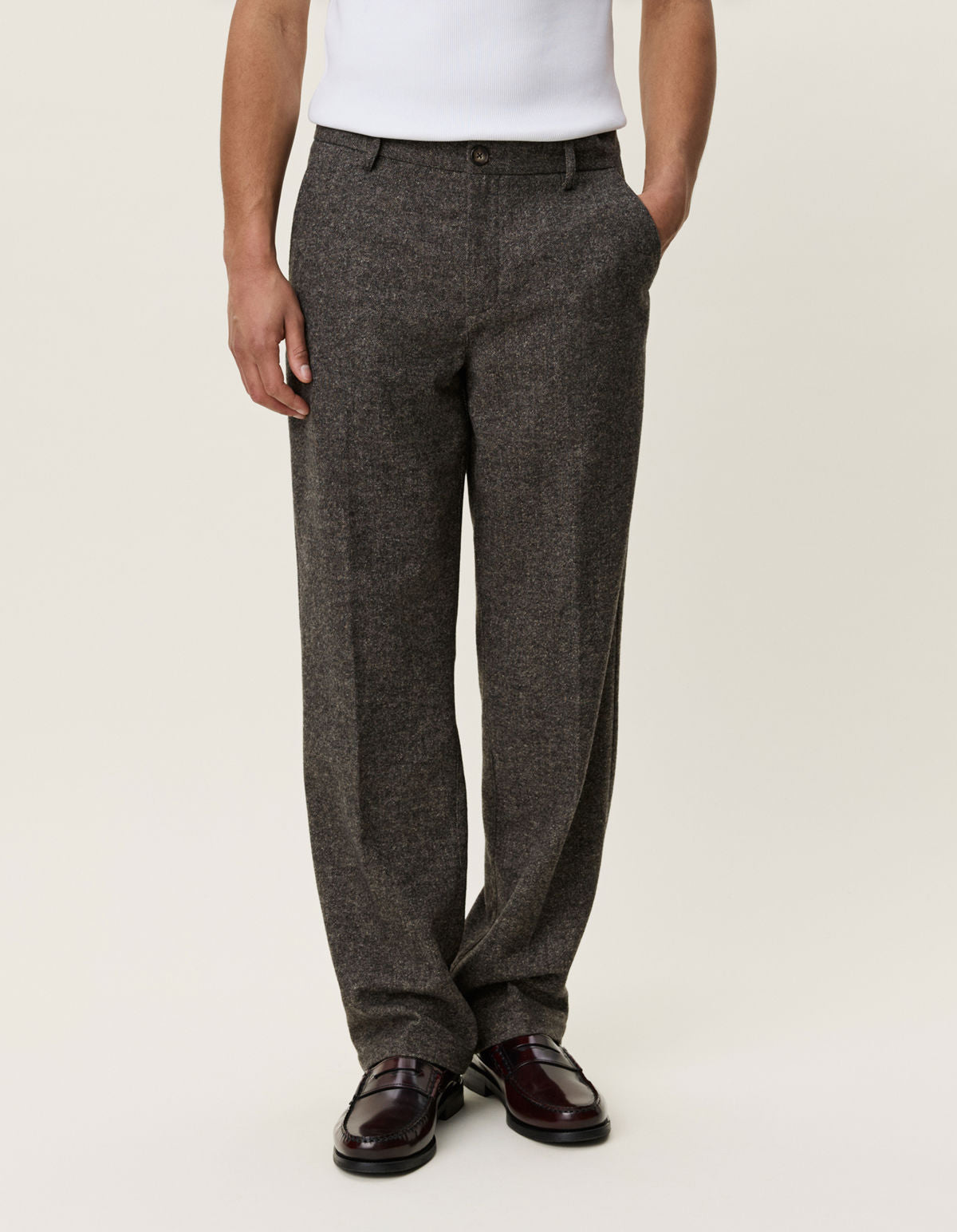 Wool Melange Slack Pants Caribou