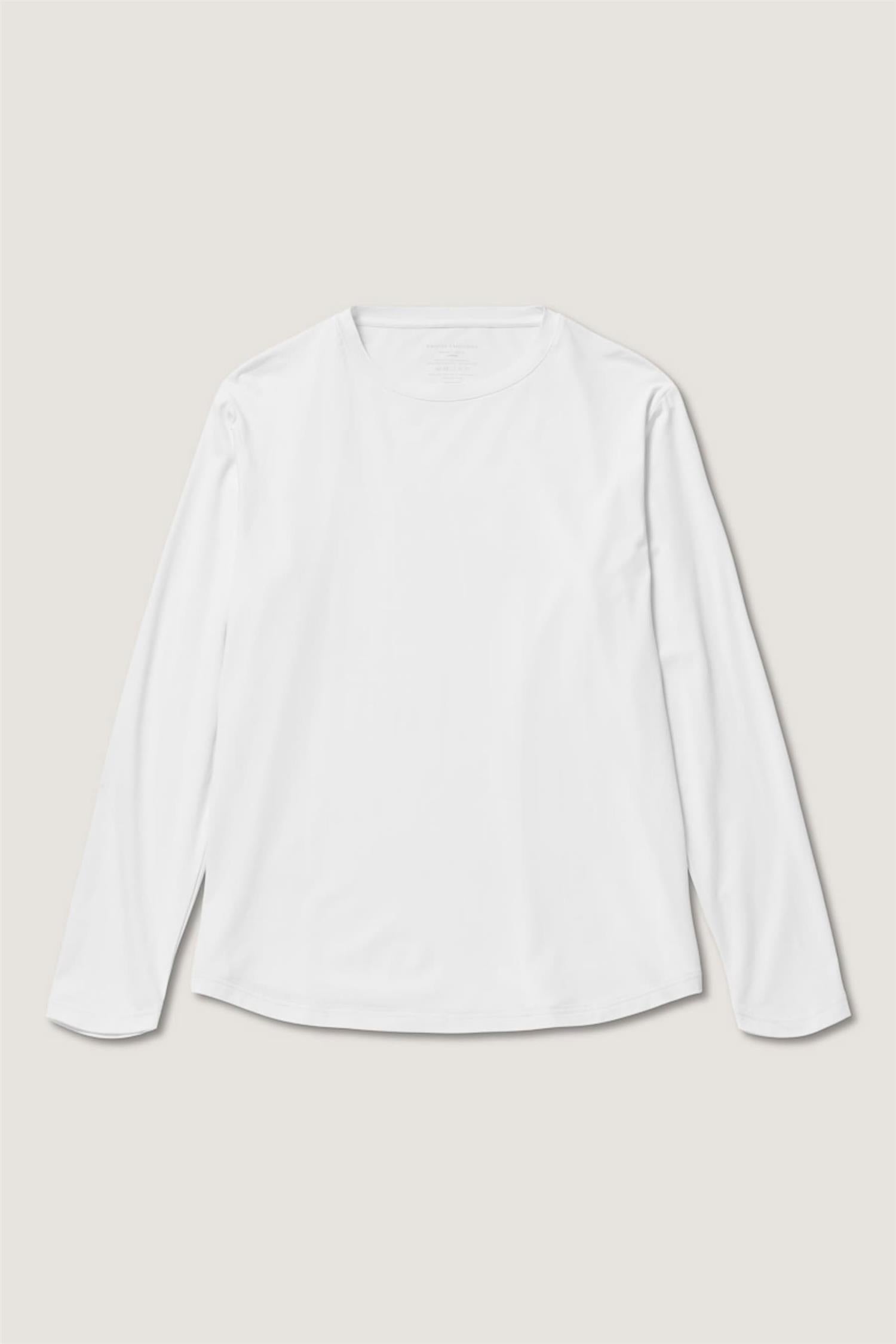 Bamboo/Cotton Crew Long Sleeve White