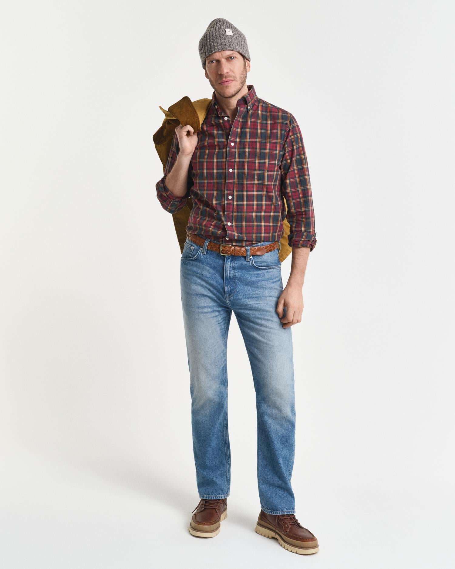 Reg Archive Poplin Check Shirt Plumped Red
