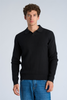 Ribbed L/s O-Neck Knit Black