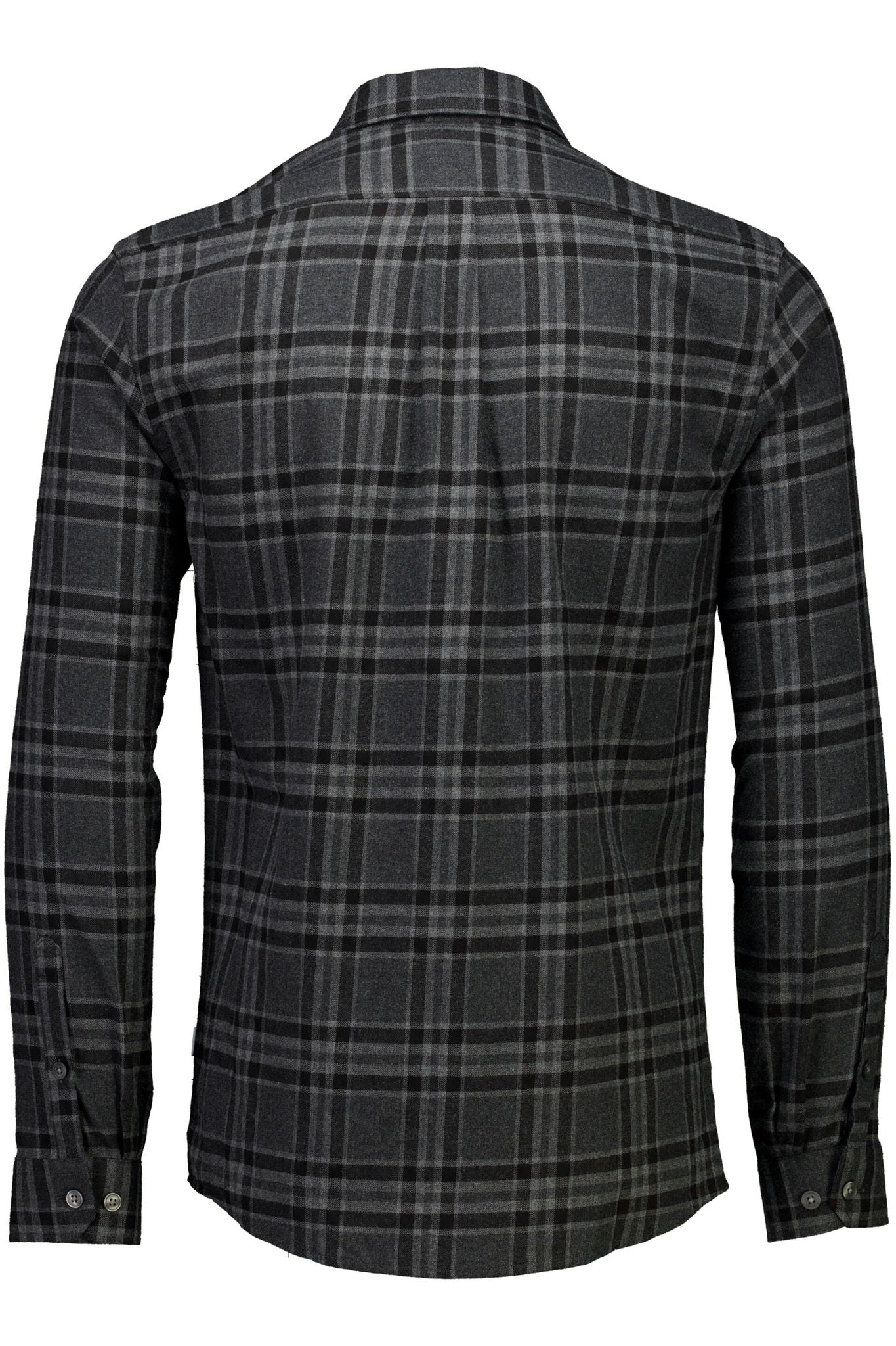 Brushed Check Shirt L/s Dk Grey Mel