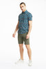 Superflex chino shorts w.belt Dk Army