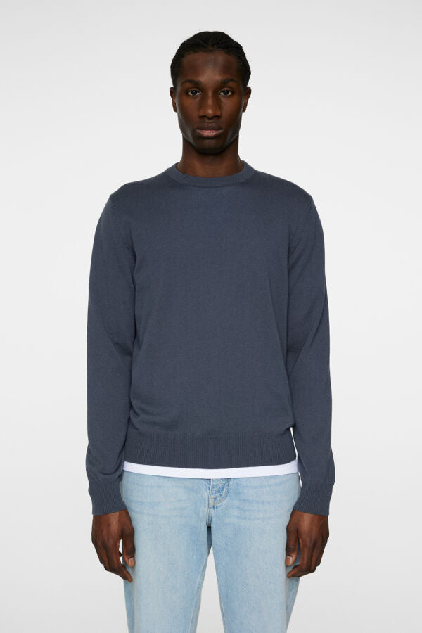 Keane Cotton Wool Crew Neck Ombre Blue