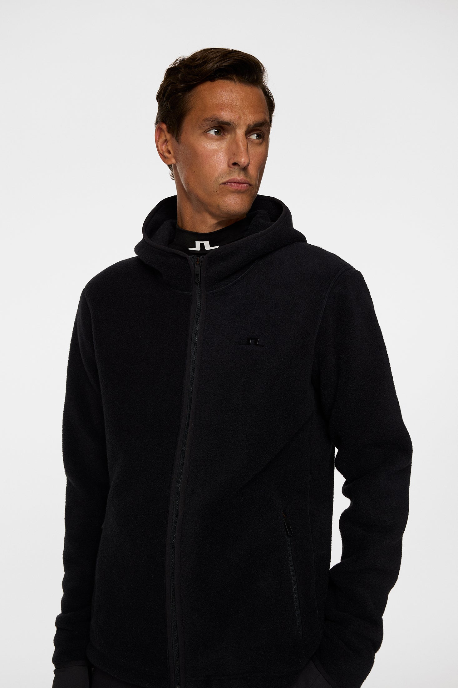 Seymor fleece zip hood Black
