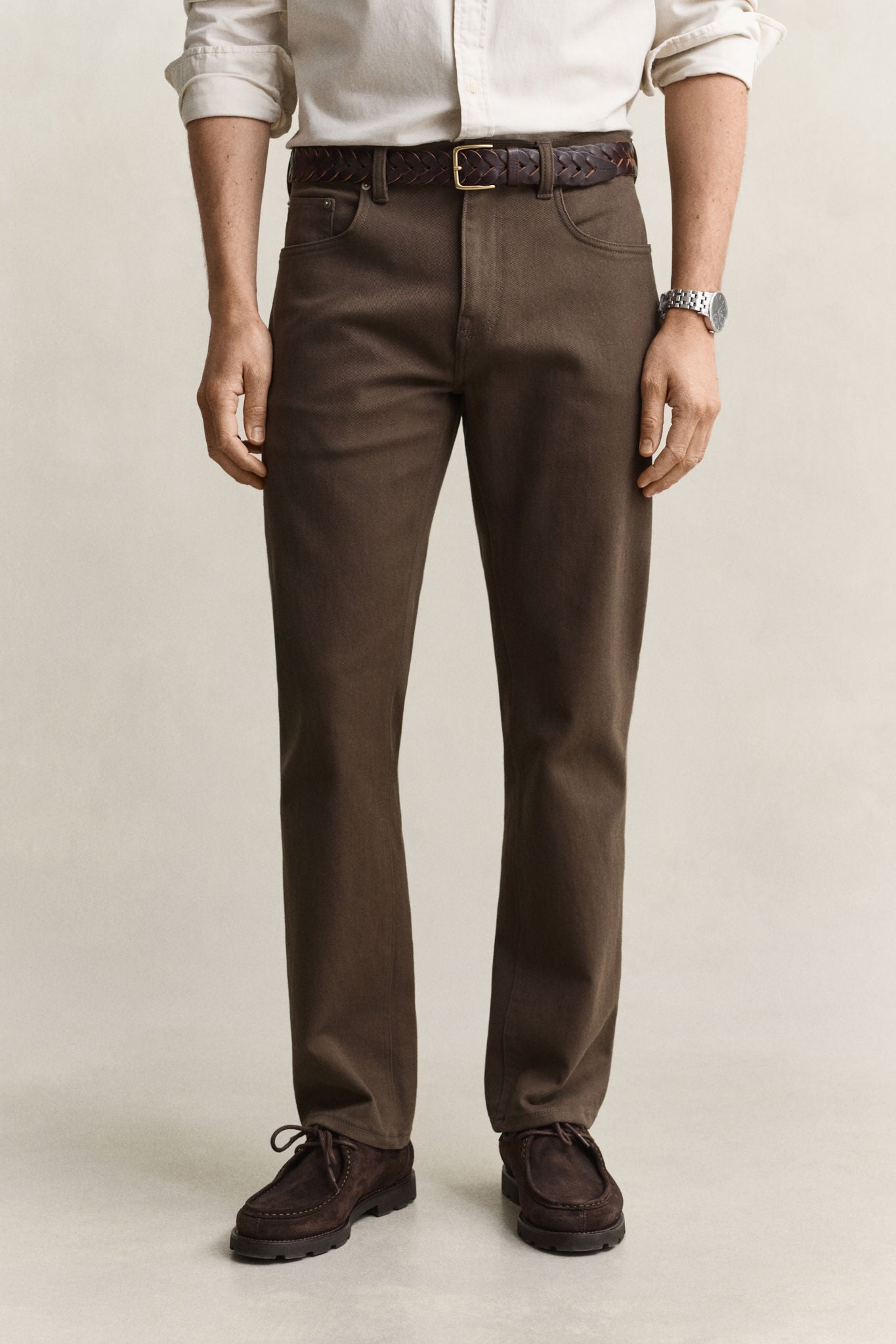 Reg Soft Twill Jeans Shadow Brown