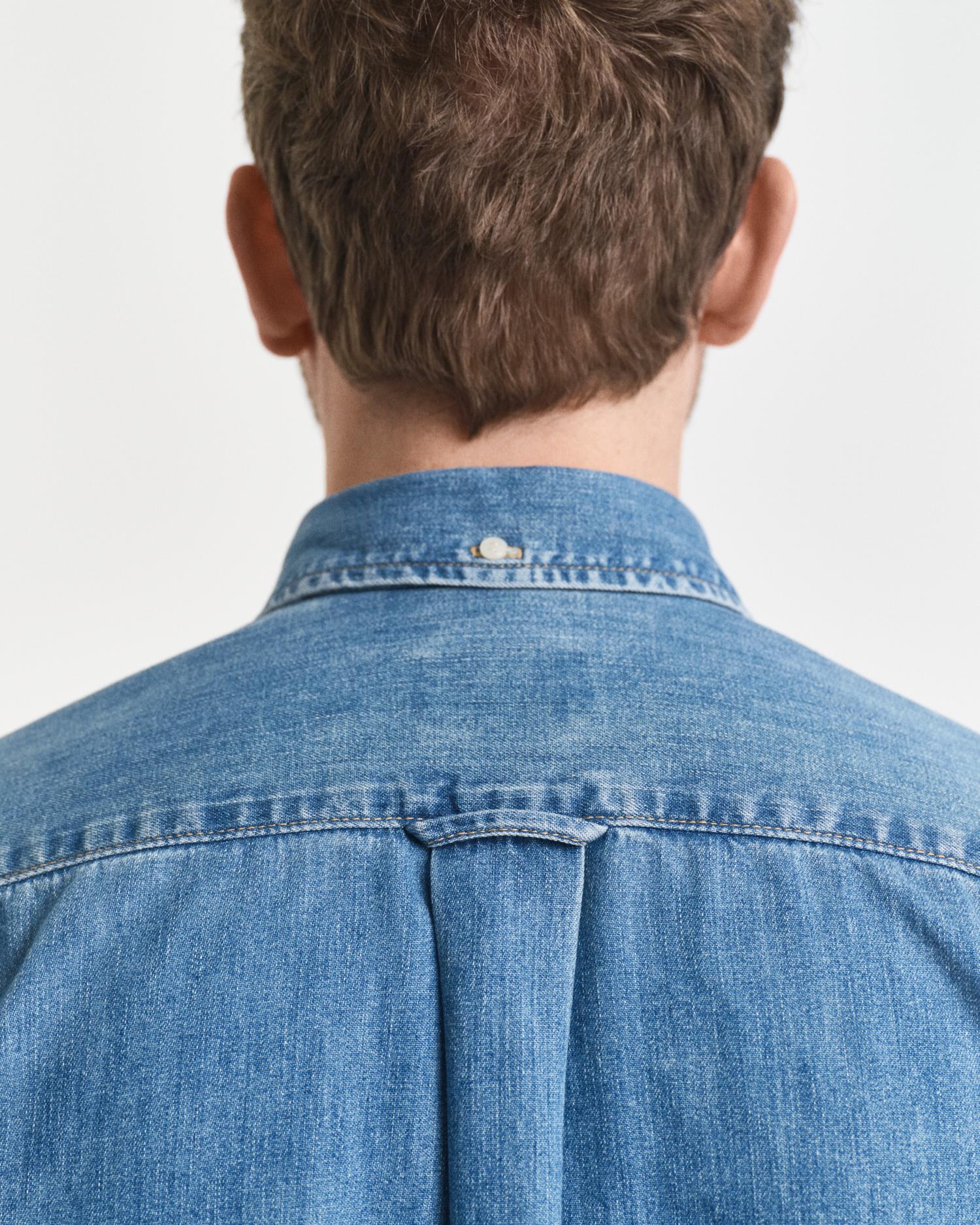 Reg Denim Shirt Semi Light Blue Worn In