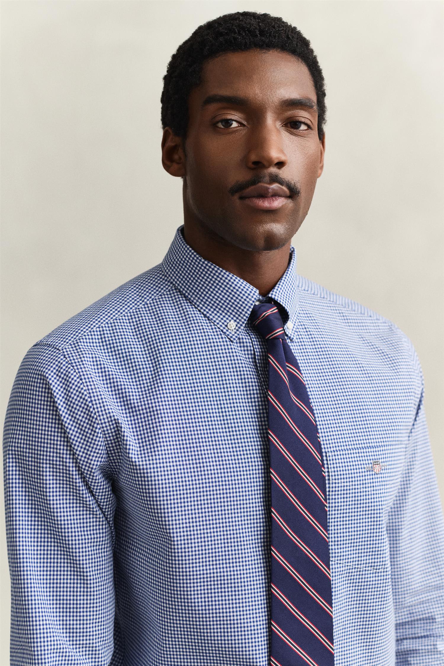 Reg Classic Poplin Gingham Shirt College Blue