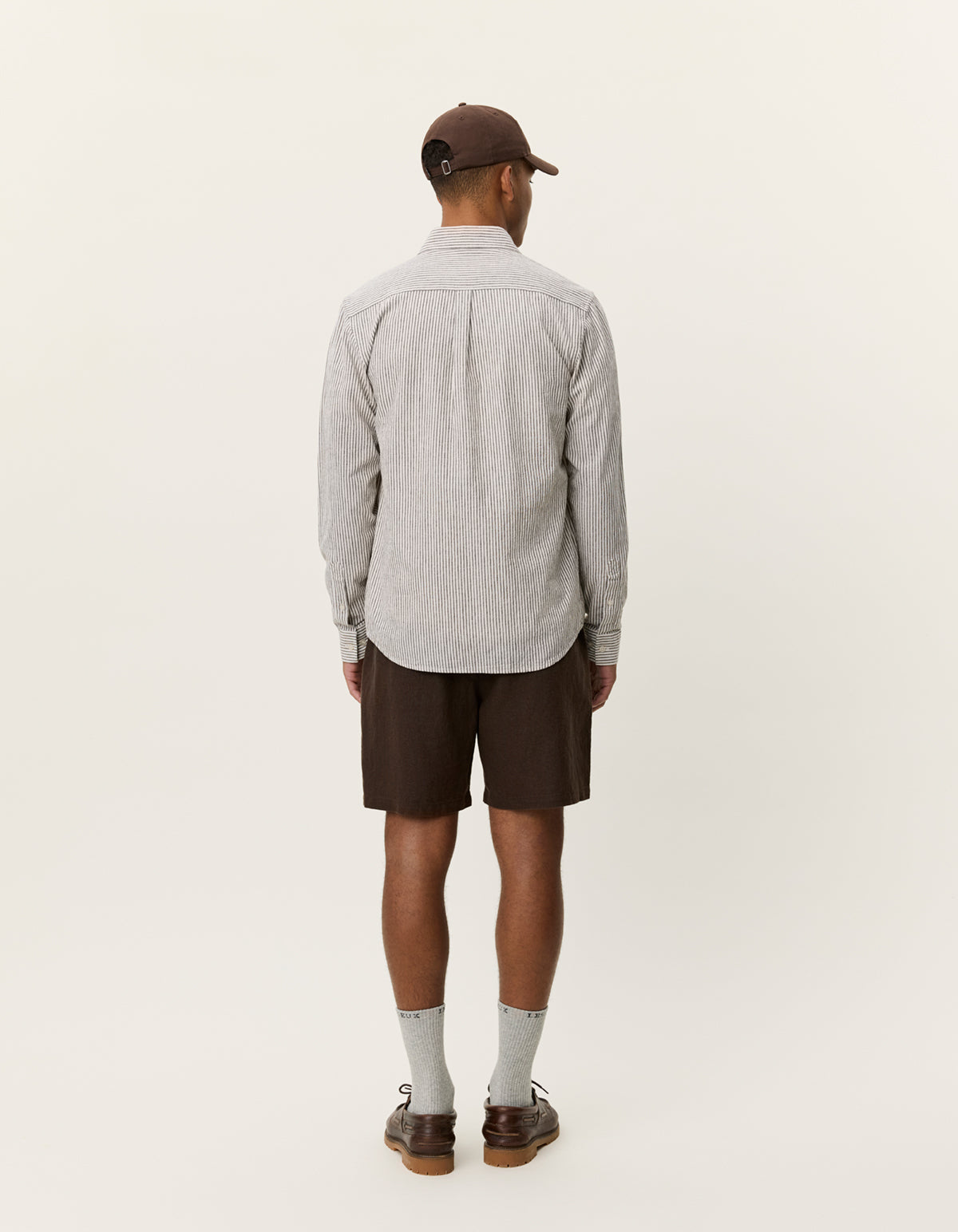 Konrad stripe Cotton linen shirt Teak