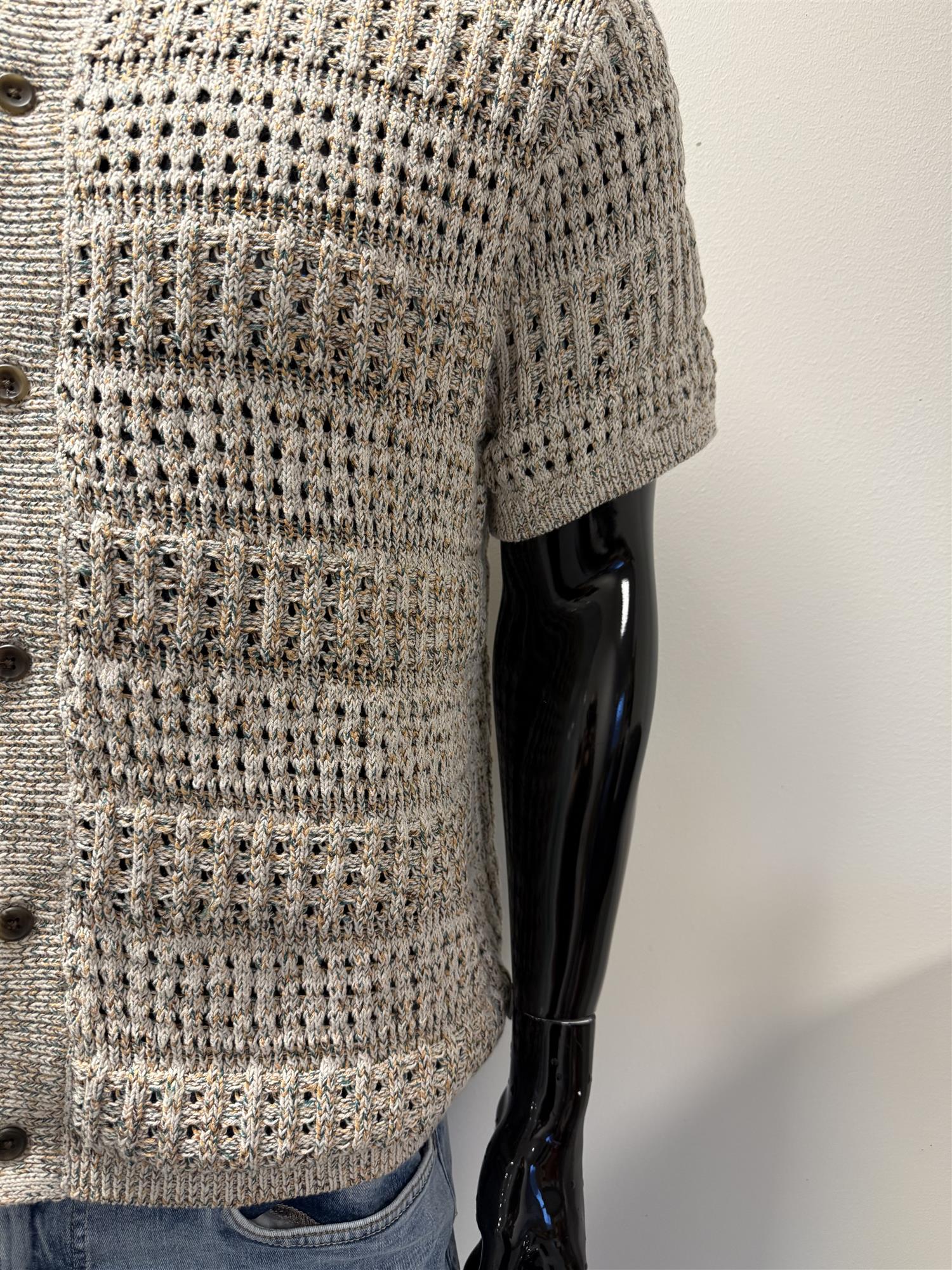 Elvin Structure Knitted SS Shirt Light Sand