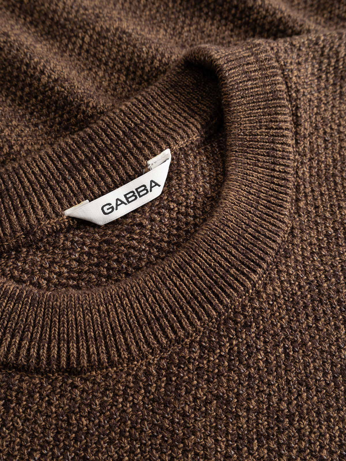 Gablamix Coro O-Neck Lsknit Brown Slate