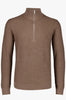 Half Zip Cable Knit Jumper Dk Sand Mel