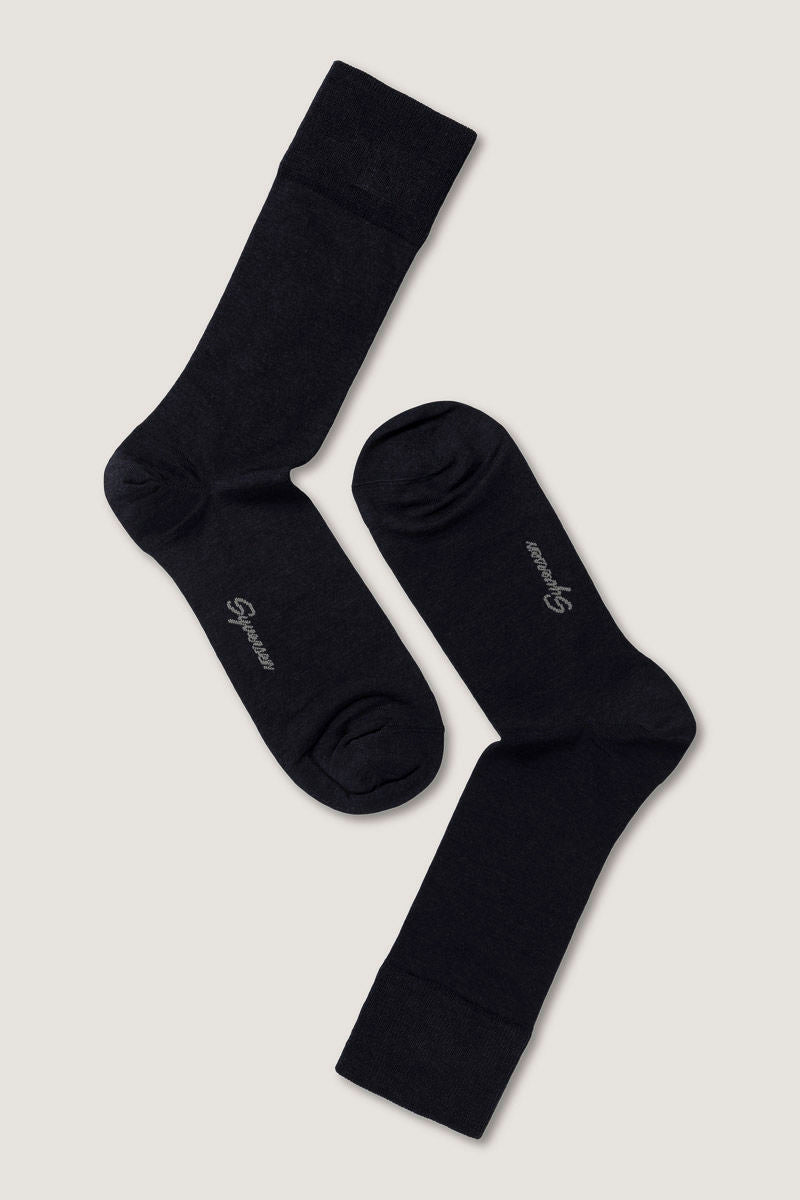 Fine Wool Crew Sock Black