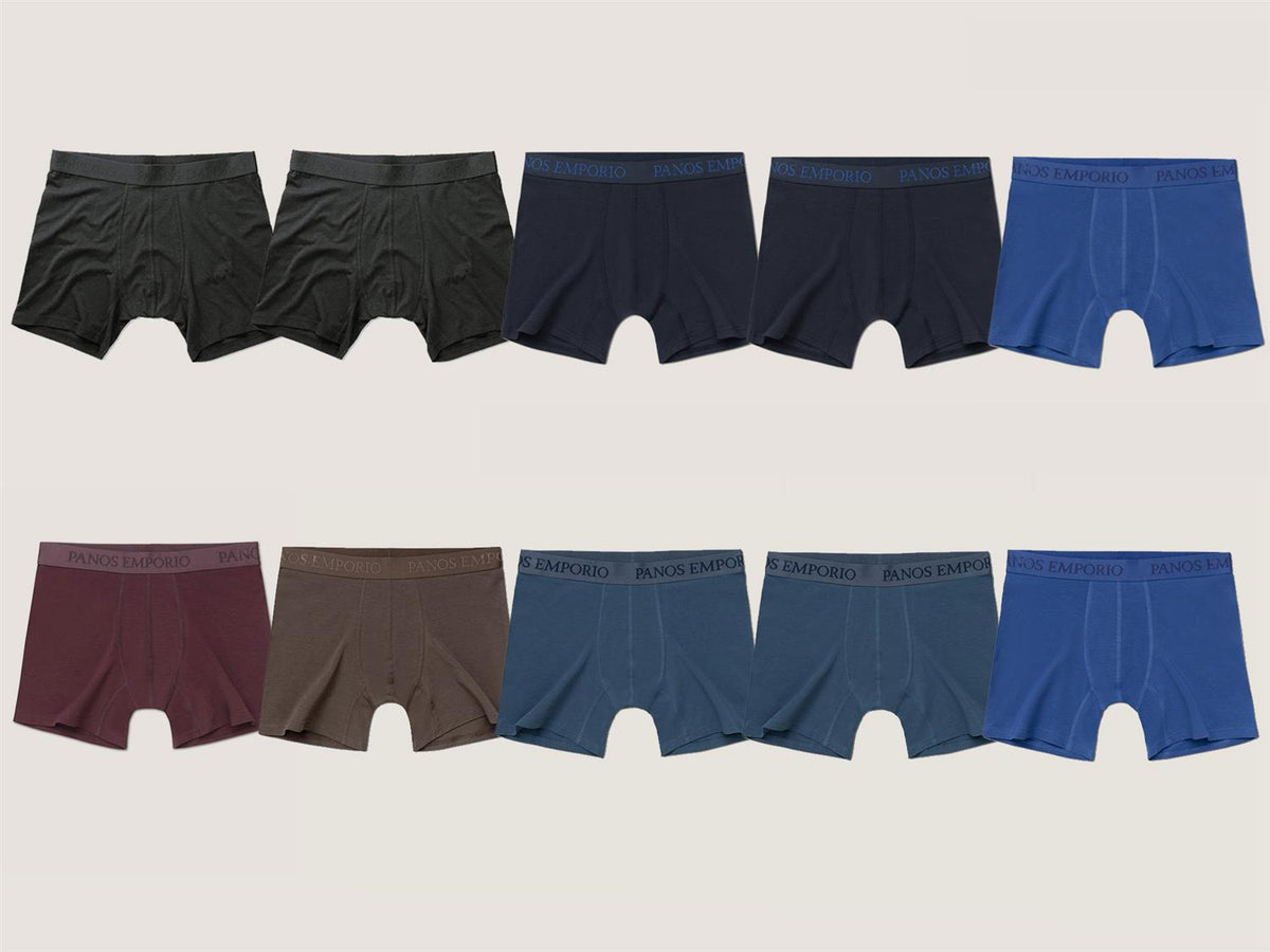 10pk Base Bamboo Boxer Vineyard Wine/Bering Sea/Blue Quartz/Navy/Coffee Q