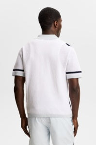Remus Resort Collar Knit Polo Skywriting