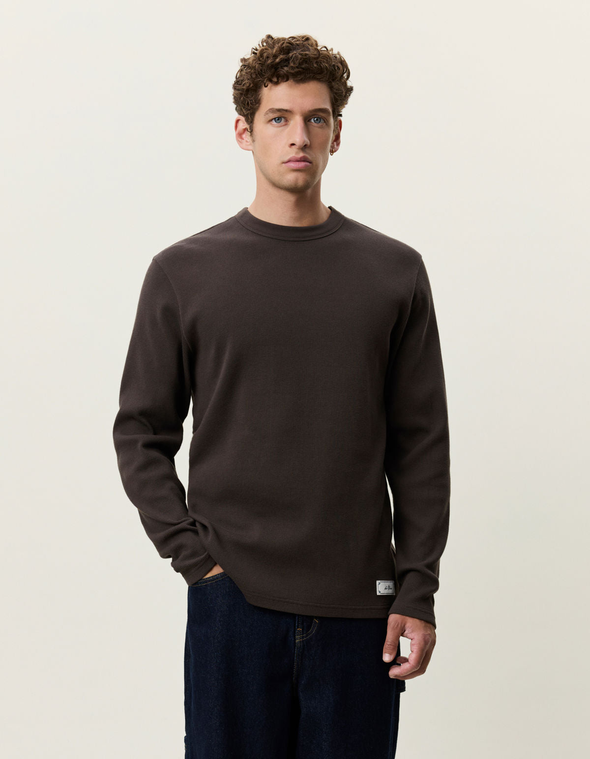 Label Waffle Ls T-Shirt Delicioso Brown