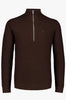 Half Zip Cable Knit Jumper Dk Brown Mel