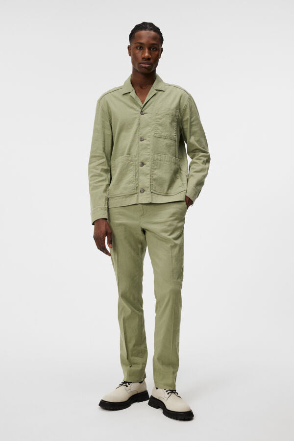 Errol linen workwear overshirt Grønn