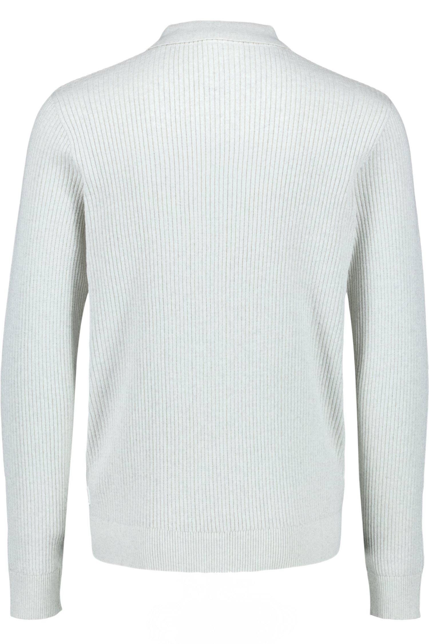 Ribbed L/s V-Neck Polo Off White