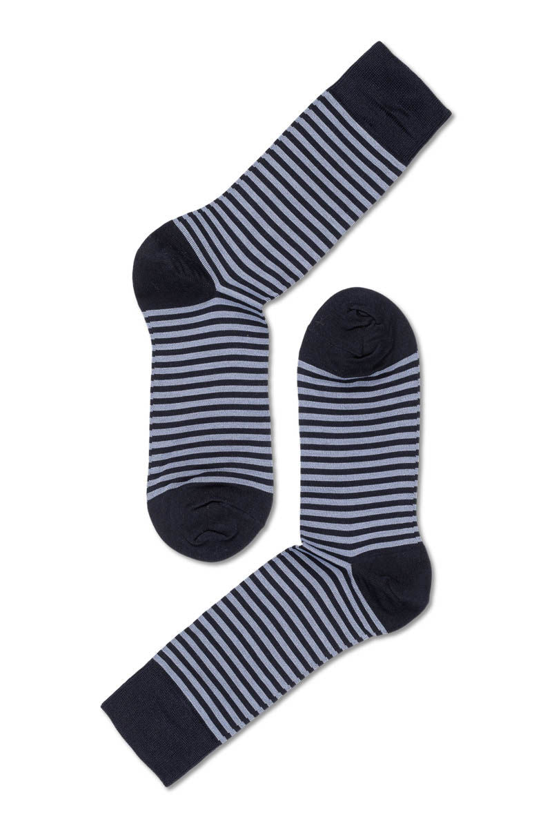 Eton Merc.Cotton Small Stripes Dark Blue/Light Blue