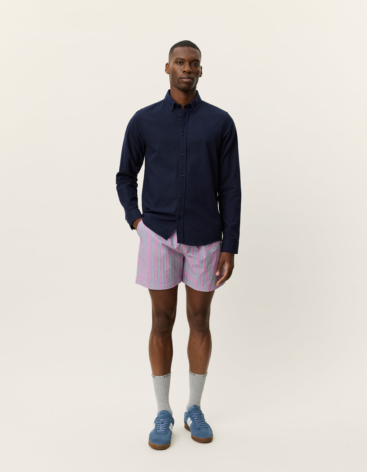 Konrad Cotton linen shirt Dark Navy