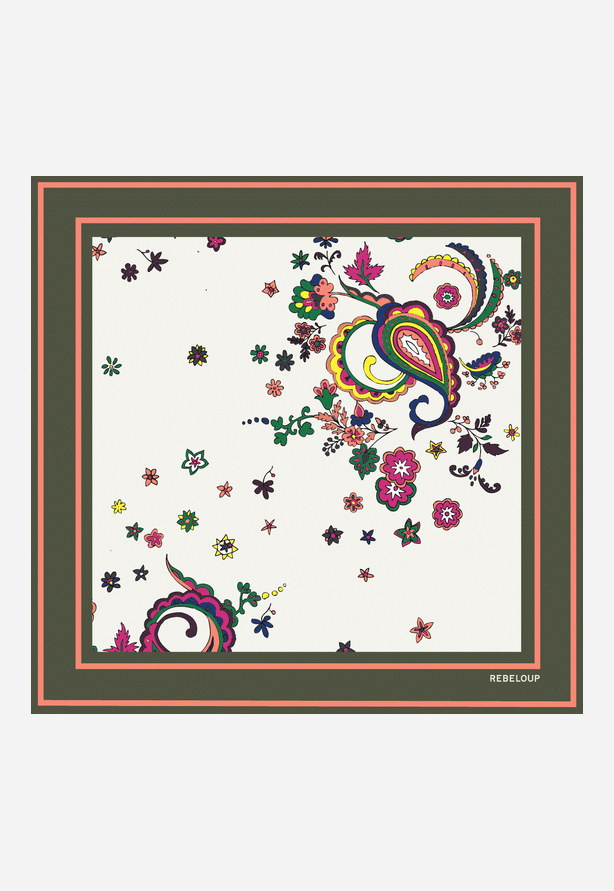Rose Silk Scarf Hvit