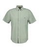 Reg Classic Poplin Stripe Ss Shirt Herb Green