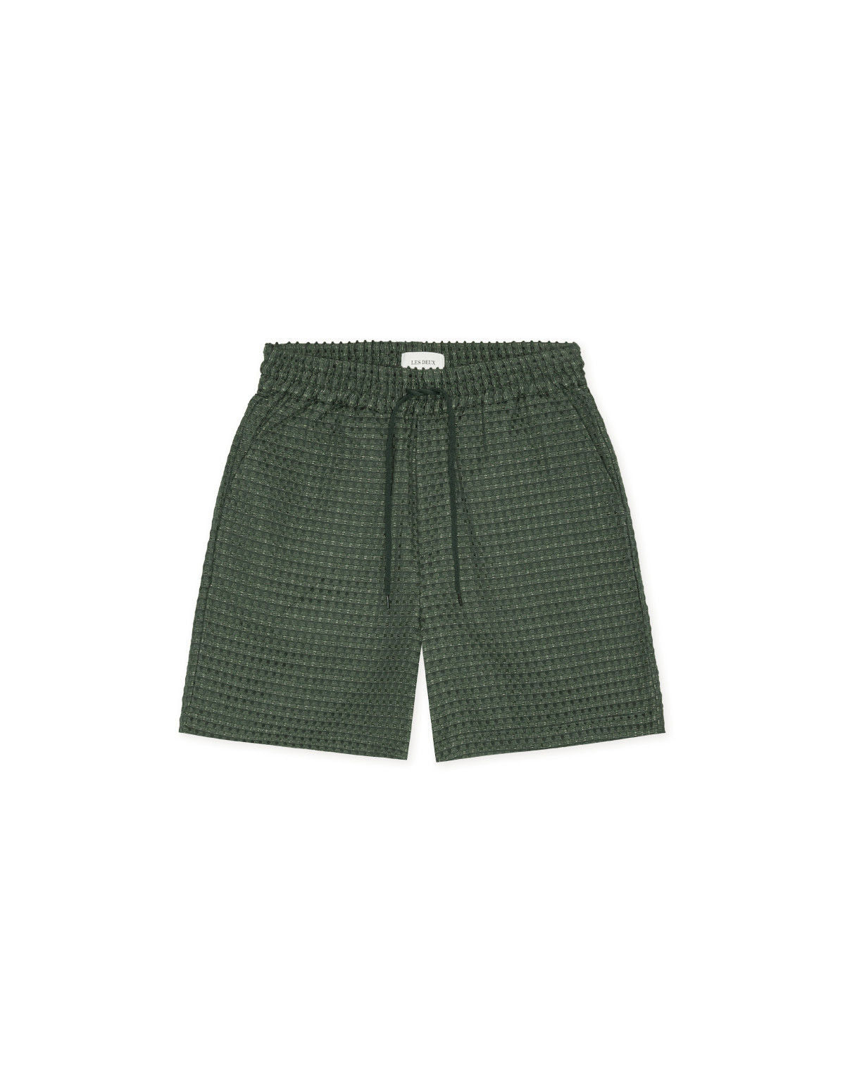Check Seersucker Shorts Pine Green