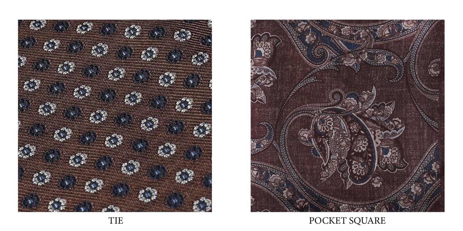 Amanda Christensen tie & pocket square box set Brown