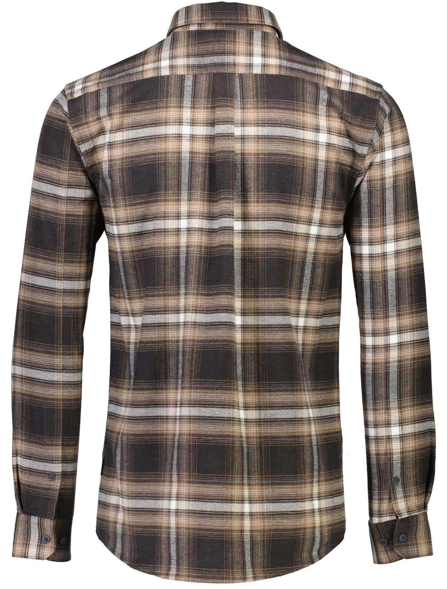 Brushed checked shirt L/S Dk Brown