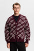 Denny Jacquard Cardigan Burgunder