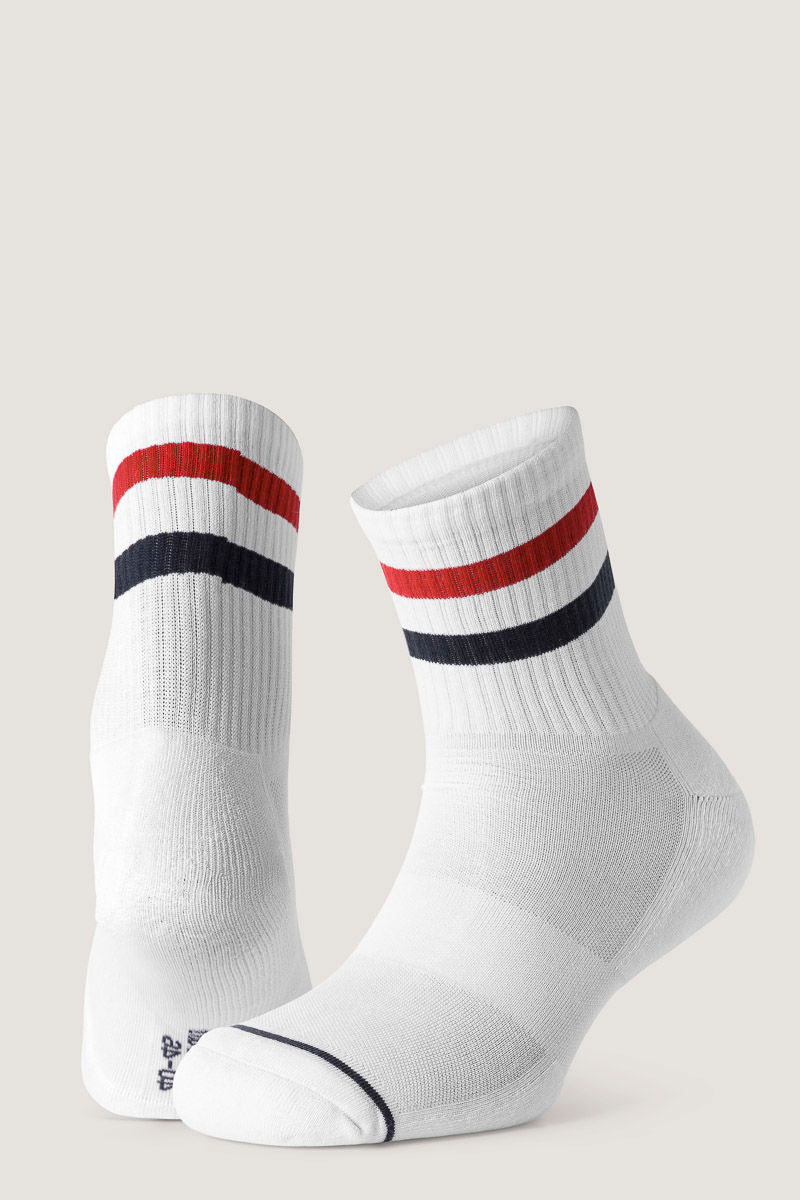 3pk Tom Tech Quarter Stripe Red/White/Stripe Green