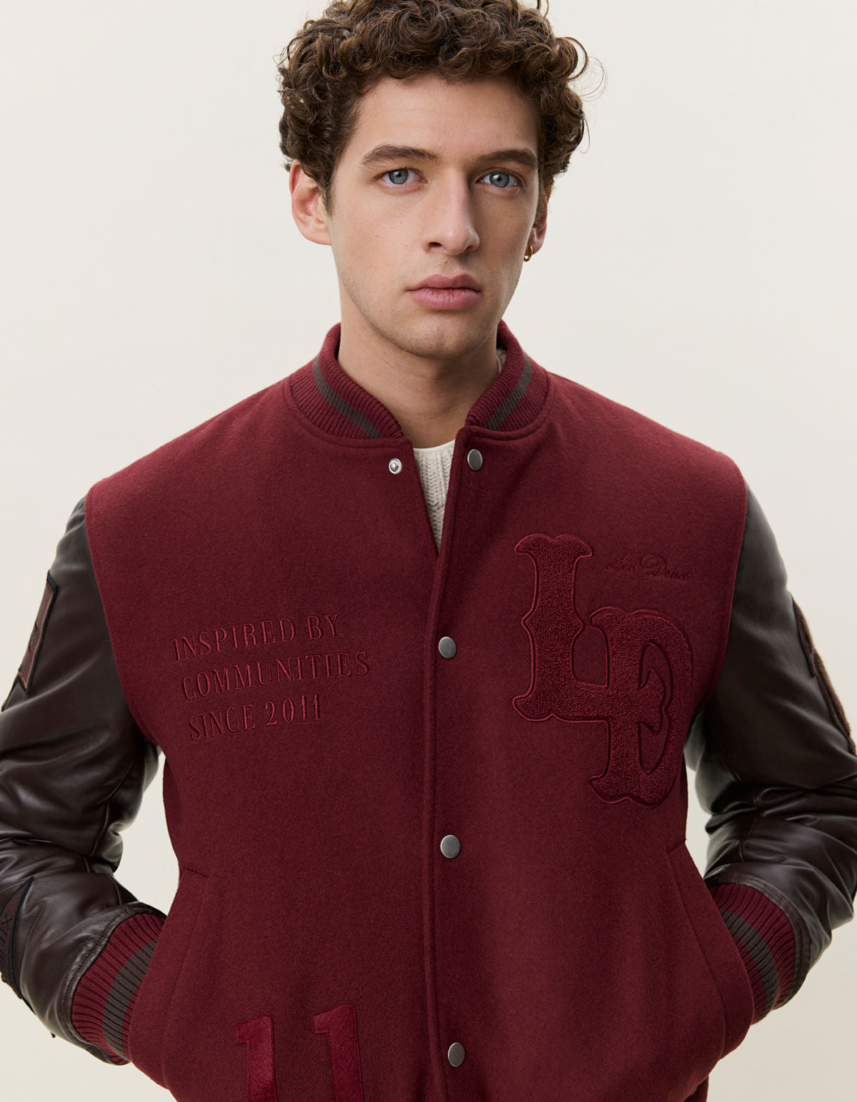 Varsity Jacket Chocolate Truffle Red