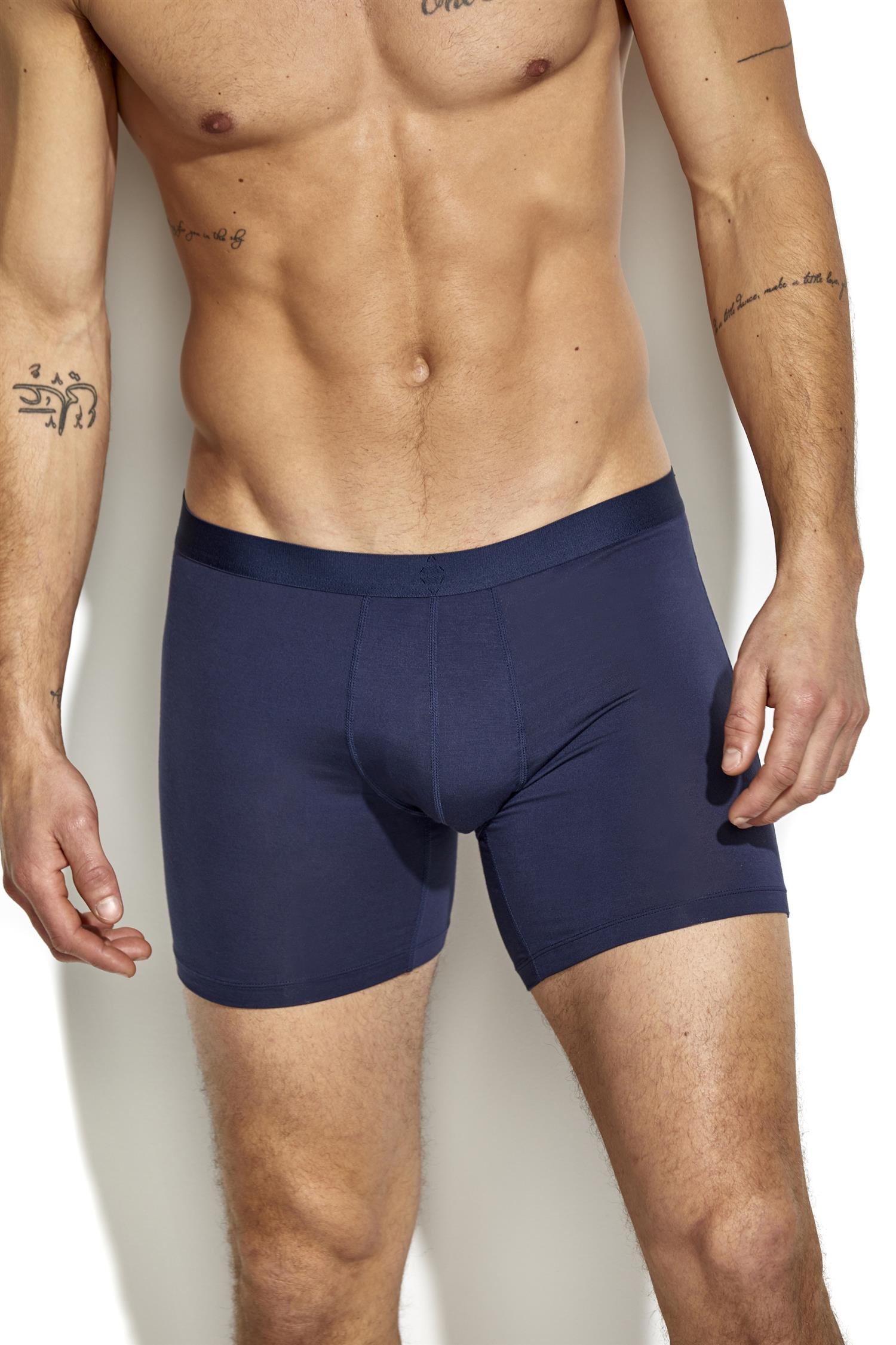 3pk Base Bamboo Boxer Blå