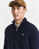 Lammeullsgenser Med Half-Zip Marine