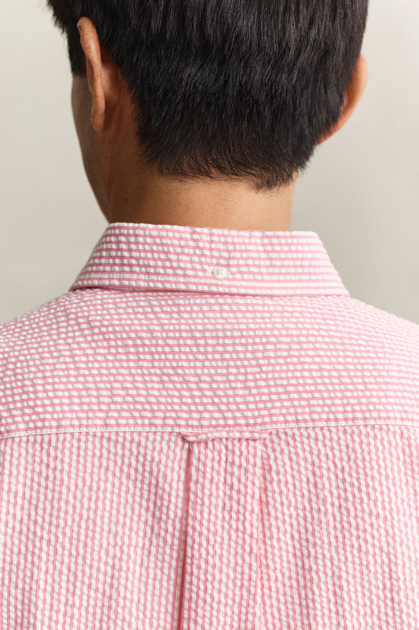 Reg Seersucker Stripe Ss Shirt Rose Pink