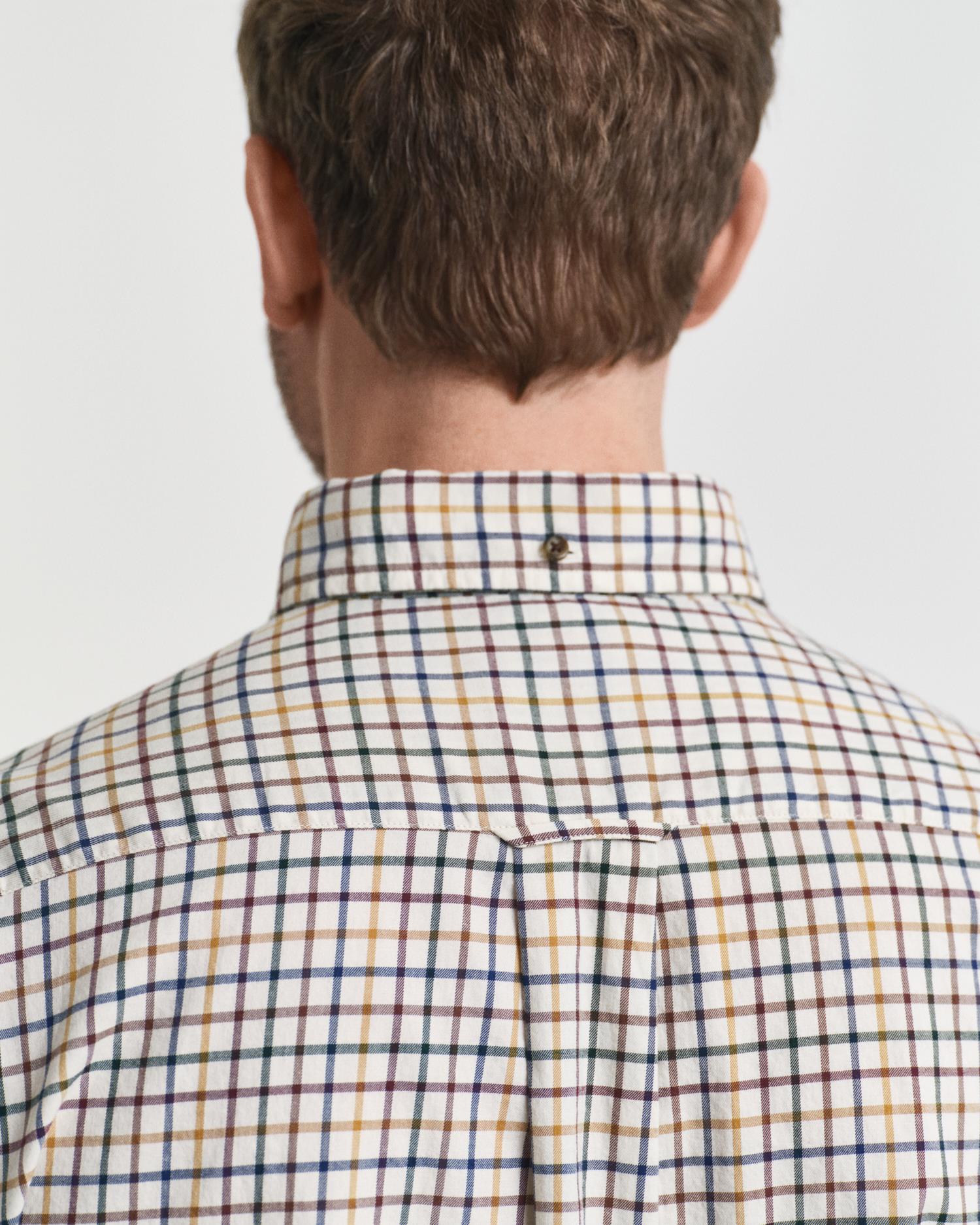 Reg Twill Check Shirt Mahogany Brown