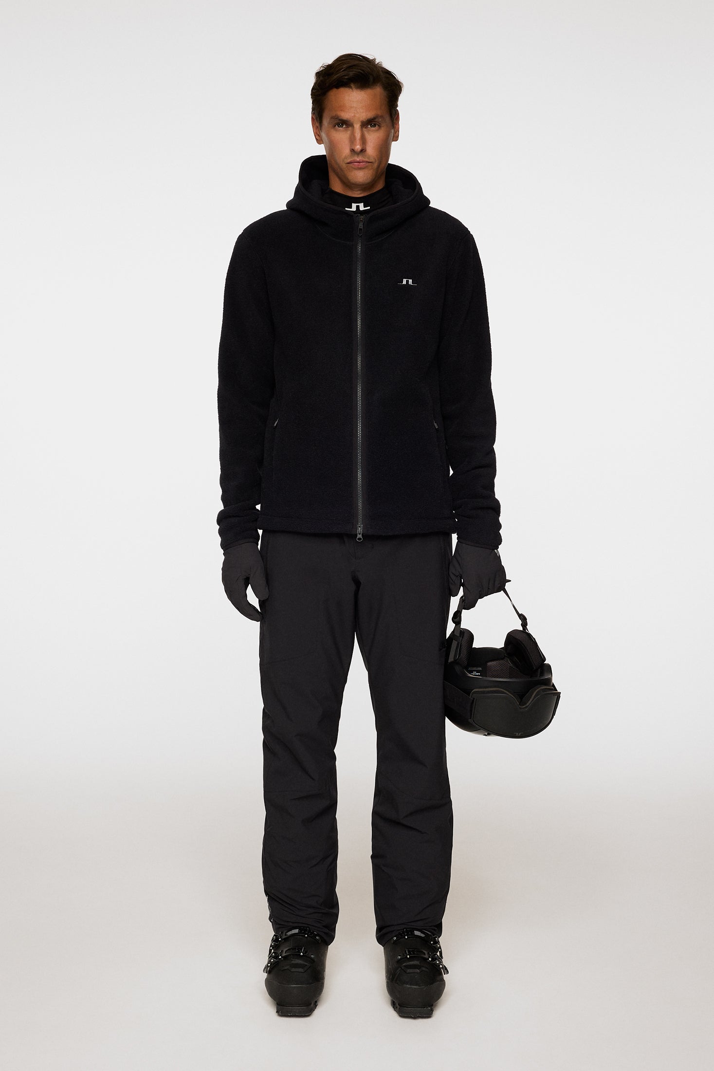 Seymor fleece zip hood Black