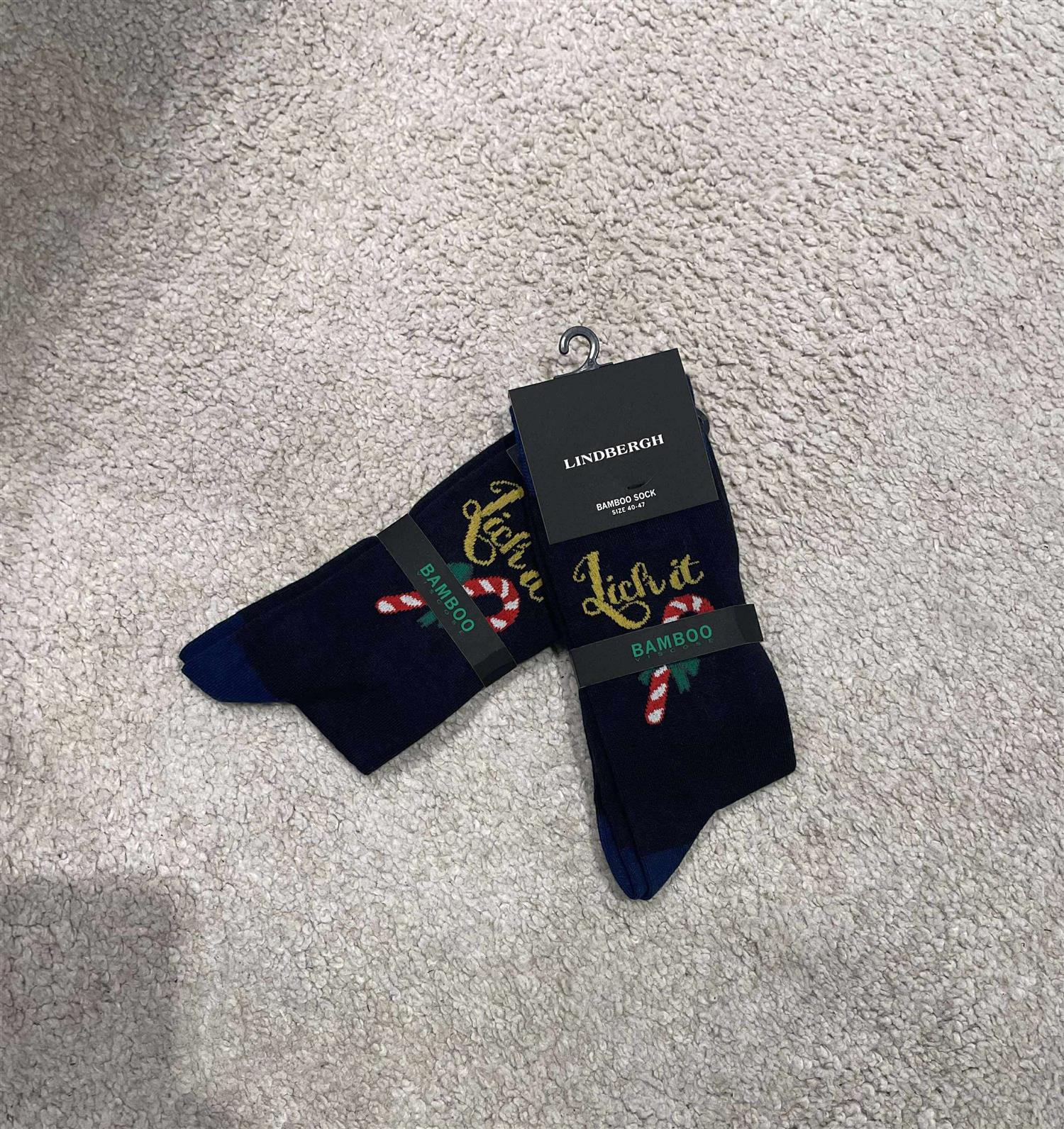 Christmas bamboo sock Dk Blue