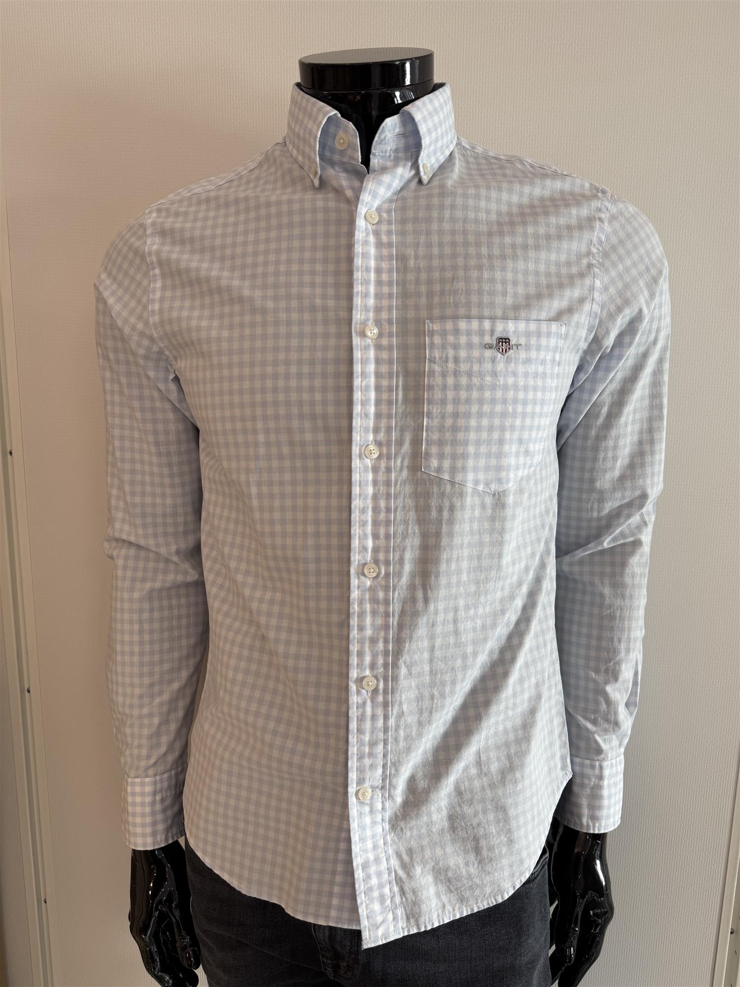 Reg classic poplin gingham BLÅ