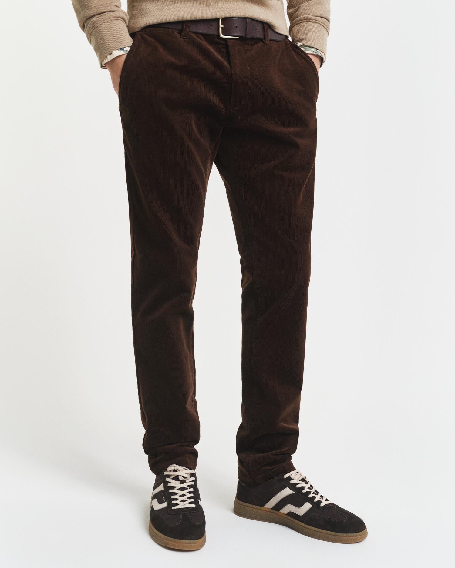 Slim Cord Chinos Rich Brown