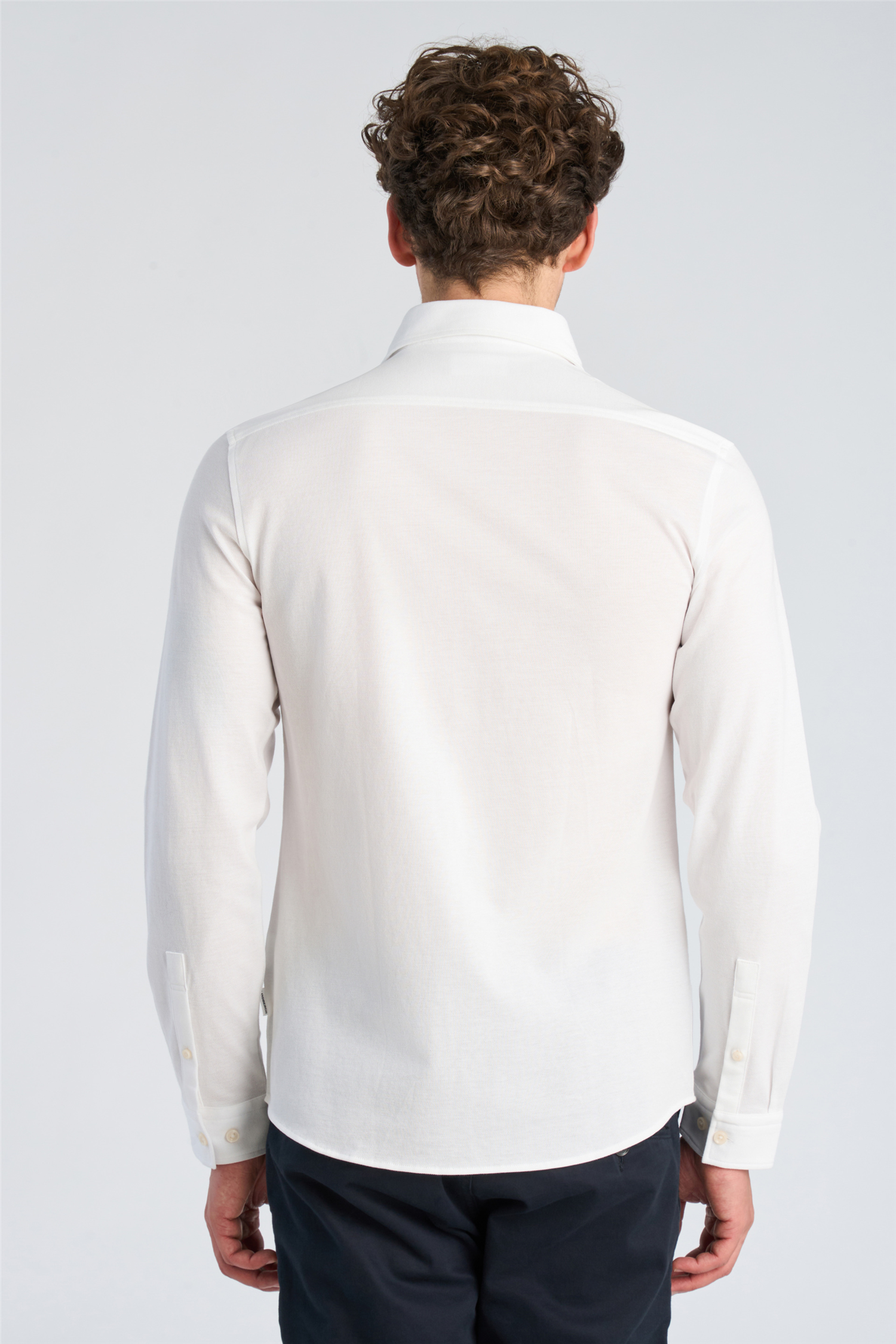Knitted Dress Shirt L/s White