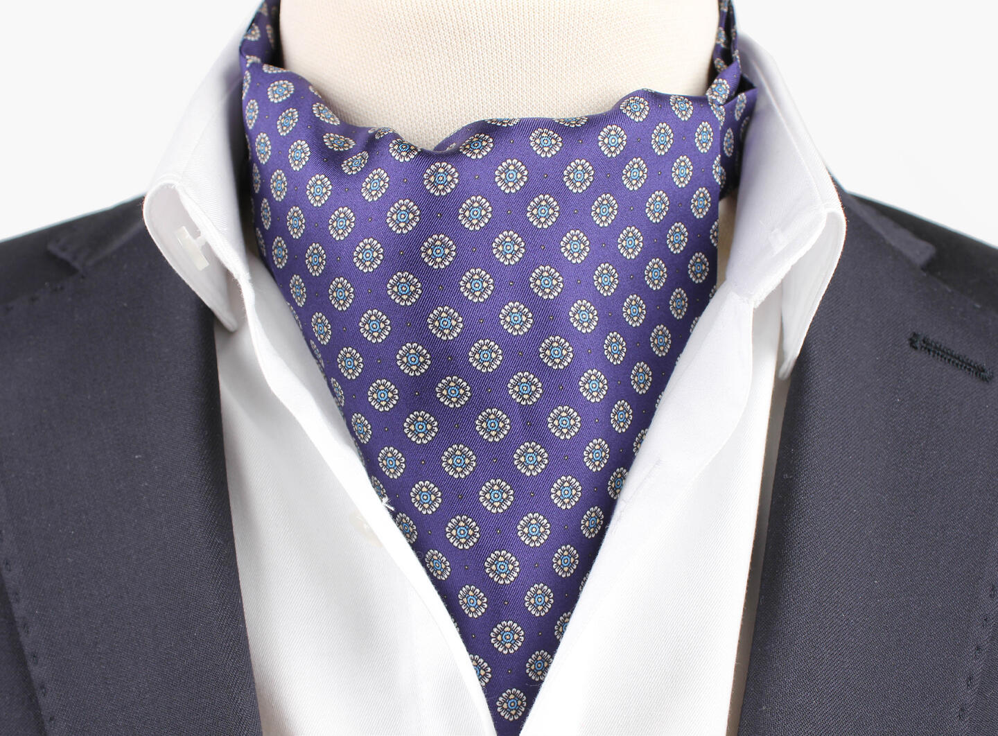 Montecristo printed ascot Marine Blå