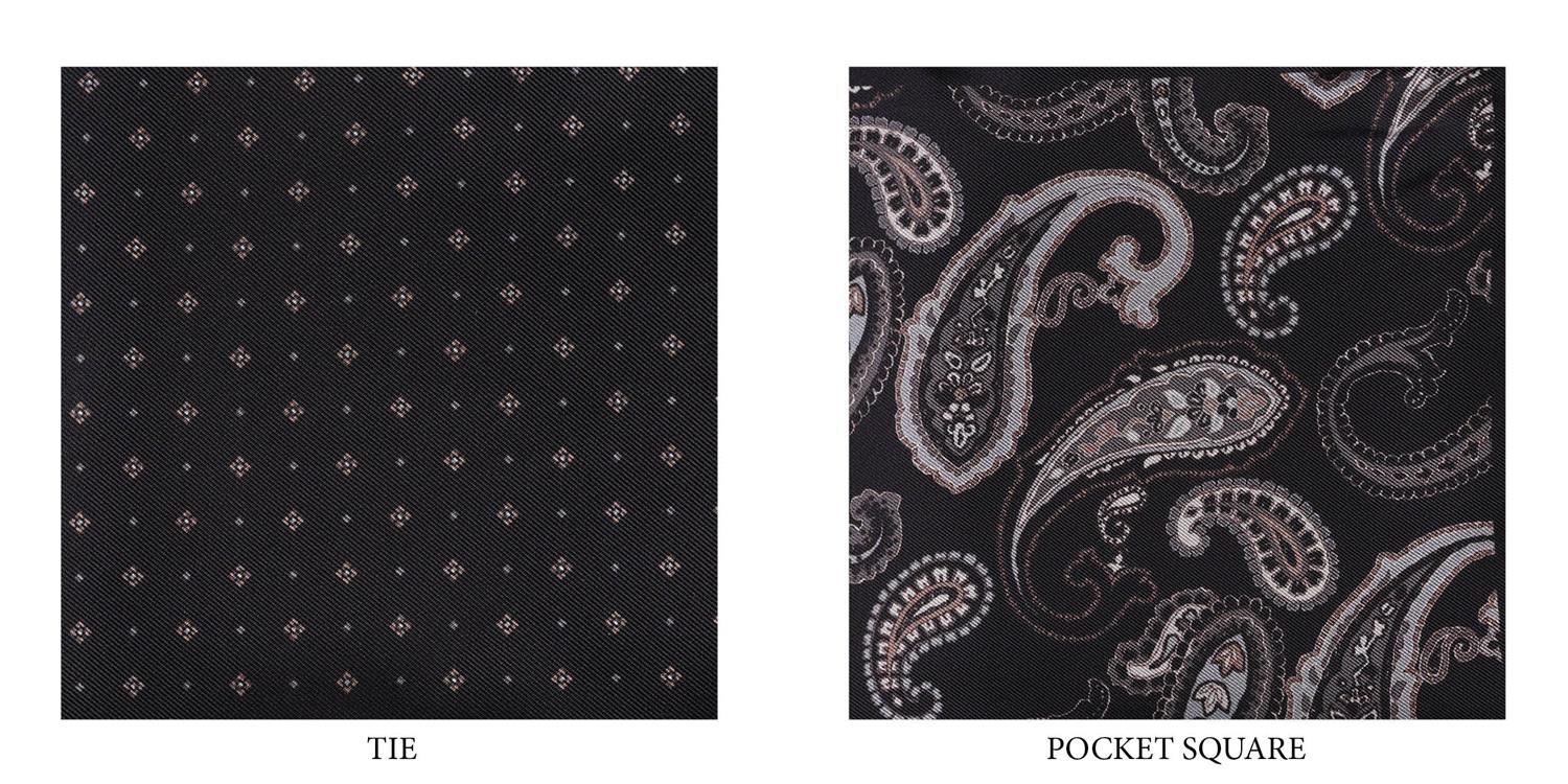 Amanda Christensen tie & pocket square box set Black