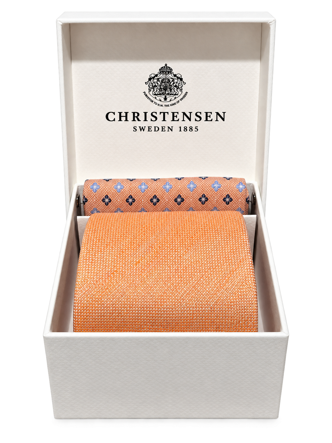 Tie & pocket square box set Oransje