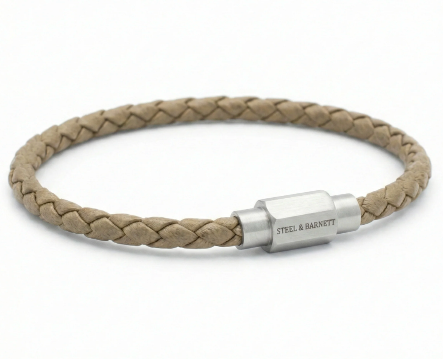Leather Bracelet Luke Landon Ecru